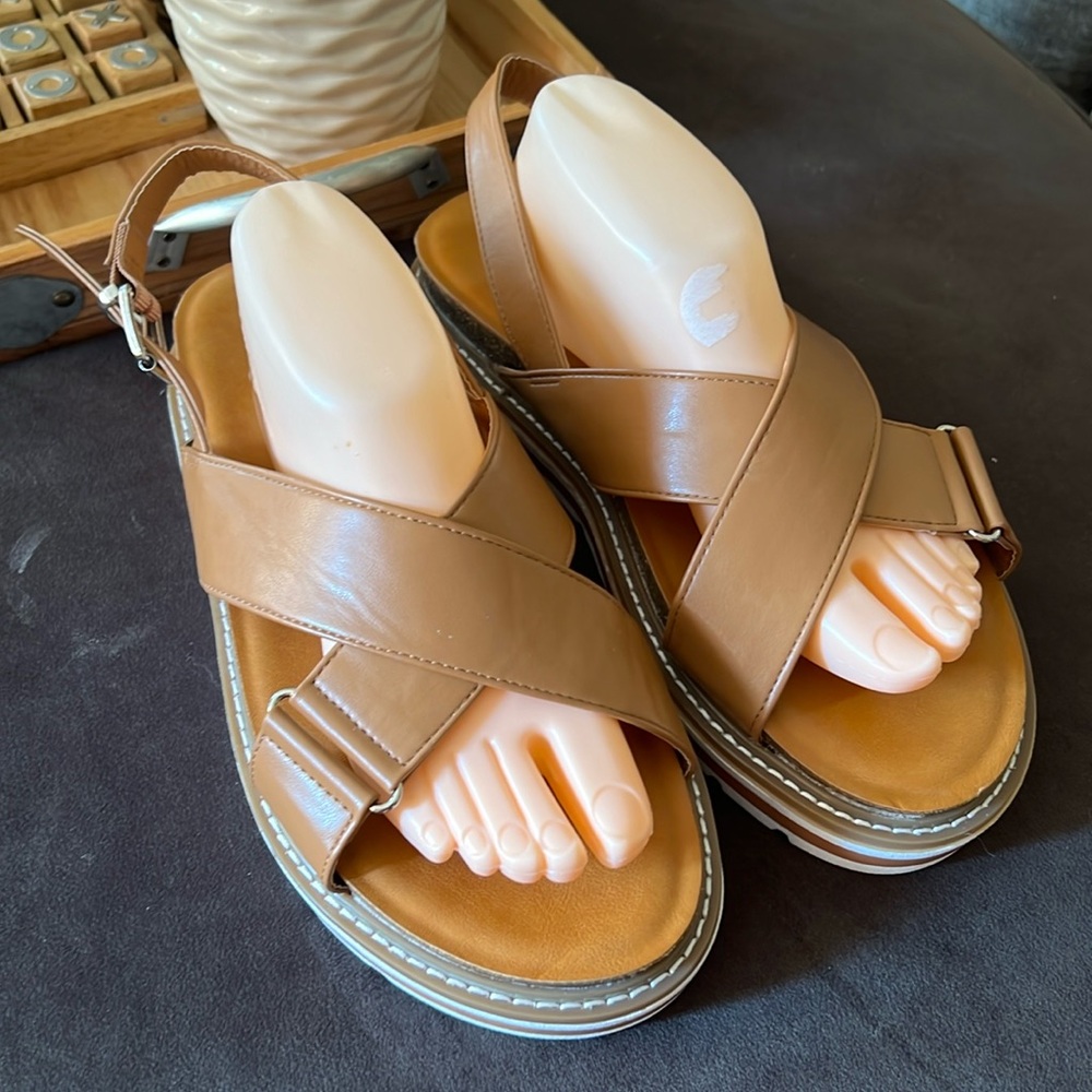 Torrid Crossover Platform Sandals - image 1